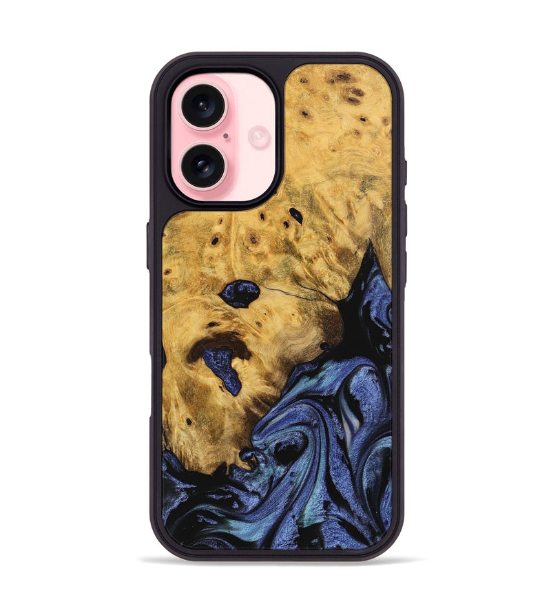 iPhone 16 Wood Phone Case - Tessie (Blue, 740370)