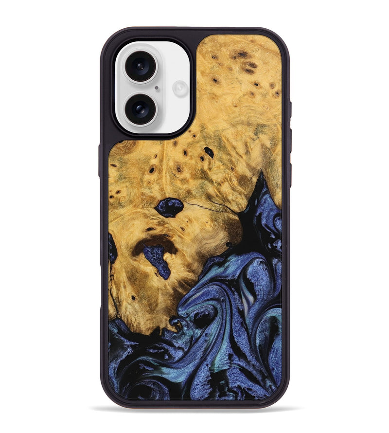 iPhone 16 Plus Wood Phone Case - Tessie (Blue, 740370)