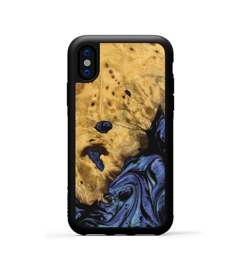 iPhone Xs Wood Phone Case - Tessie (Blue, 740370)