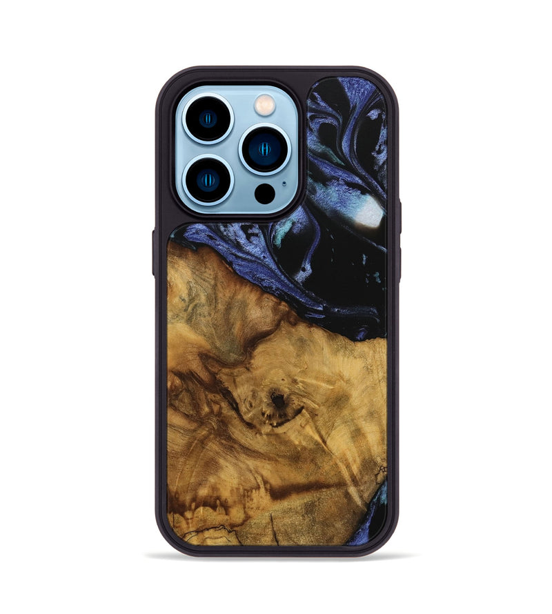 iPhone 14 Pro Wood Phone Case - Kamryn (Blue, 740380)