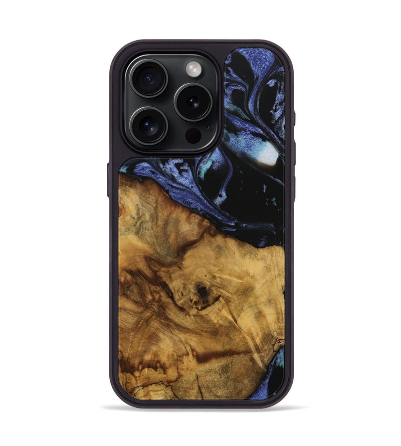 iPhone 15 Pro Wood Phone Case - Kamryn (Blue, 740380)