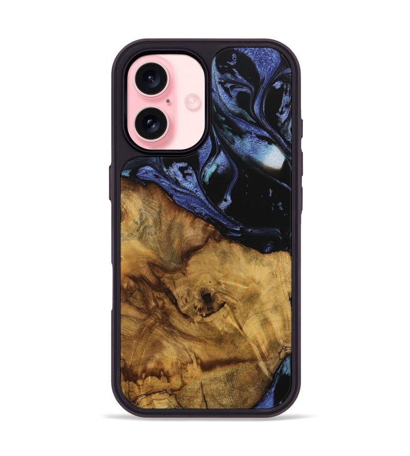 iPhone 16 Wood Phone Case - Kamryn (Blue, 740380)