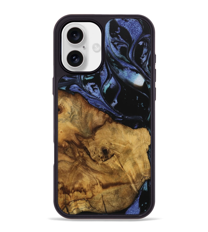 iPhone 16 Plus Wood Phone Case - Kamryn (Blue, 740380)