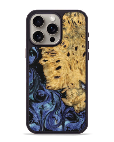 iPhone 15 Pro Max Wood Phone Case - Zere (Blue, 740385)