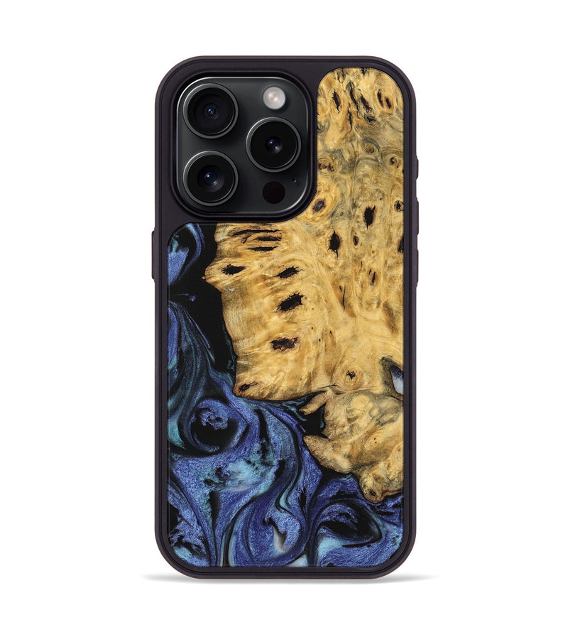 iPhone 15 Pro Wood Phone Case - Zere (Blue, 740385)