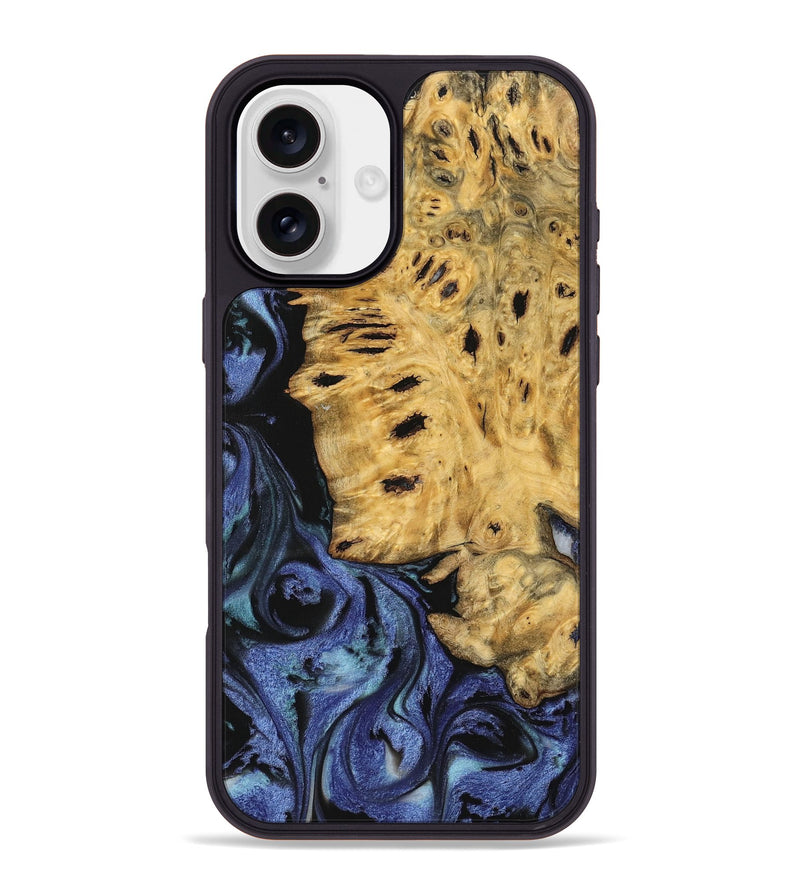 iPhone 16 Plus Wood Phone Case - Zere (Blue, 740385)