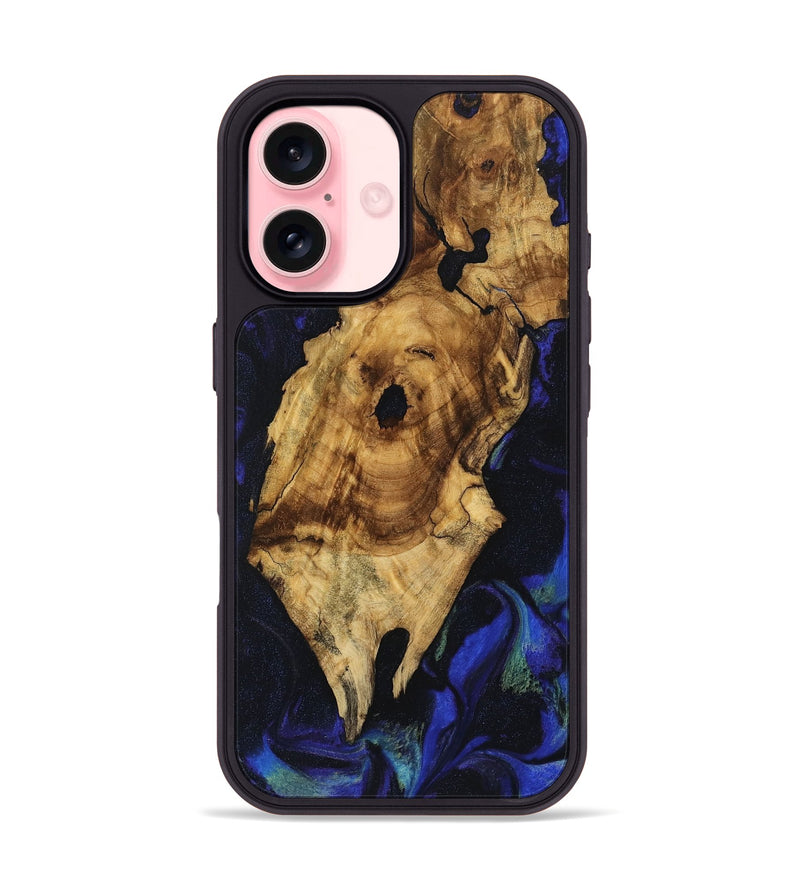 iPhone 16 Wood Phone Case - Jaynell (Blue, 740386)