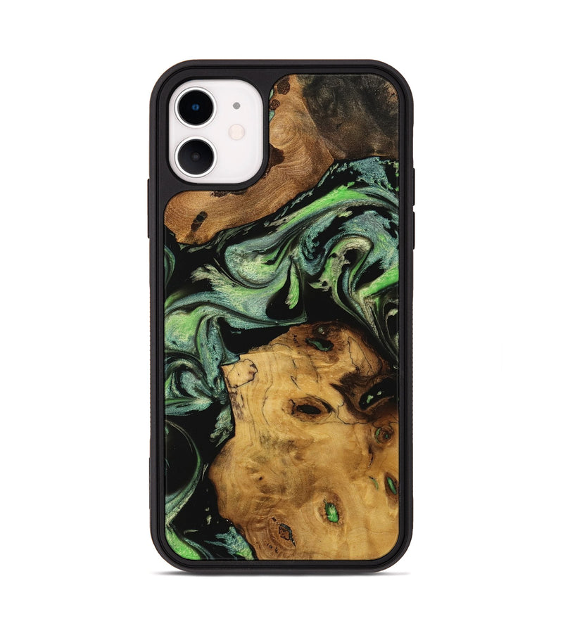 iPhone 11 Wood Phone Case - Minette (Green, 740391)