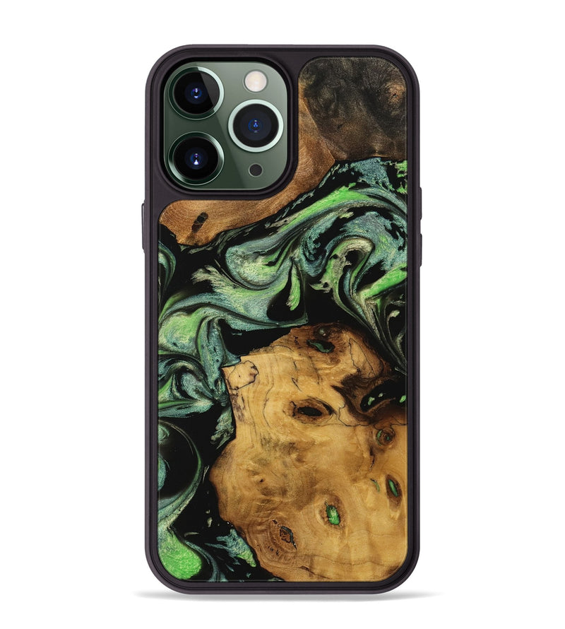 iPhone 13 Pro Max Wood Phone Case - Minette (Green, 740391)