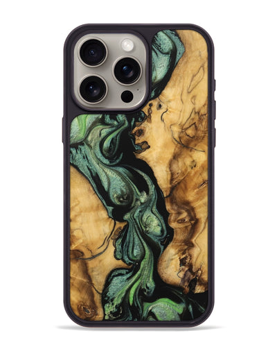 iPhone 15 Pro Max Wood Phone Case - Fonda (Green, 740396)