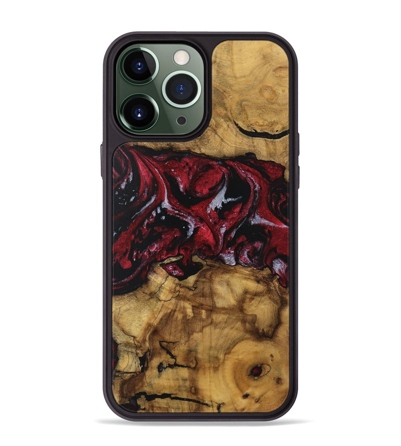 iPhone 13 Pro Max Wood Phone Case - Amalee (Red, 740397)