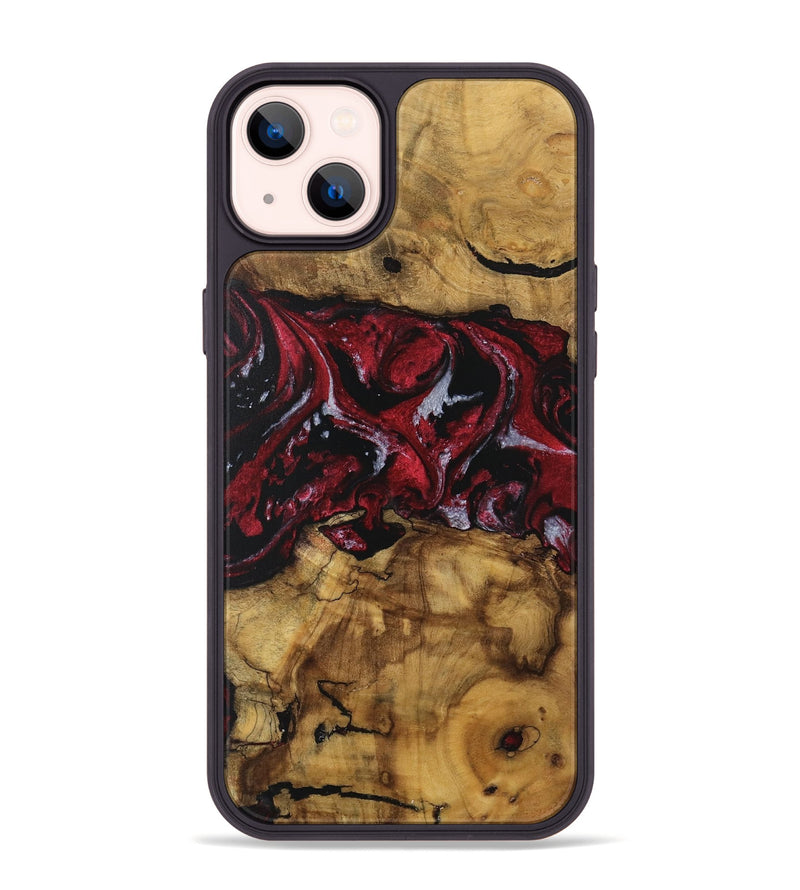 iPhone 14 Plus Wood Phone Case - Amalee (Red, 740397)