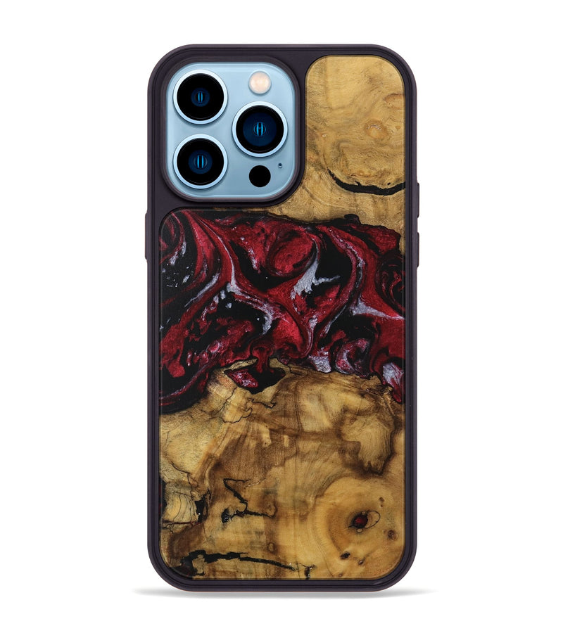 iPhone 14 Pro Max Wood Phone Case - Amalee (Red, 740397)