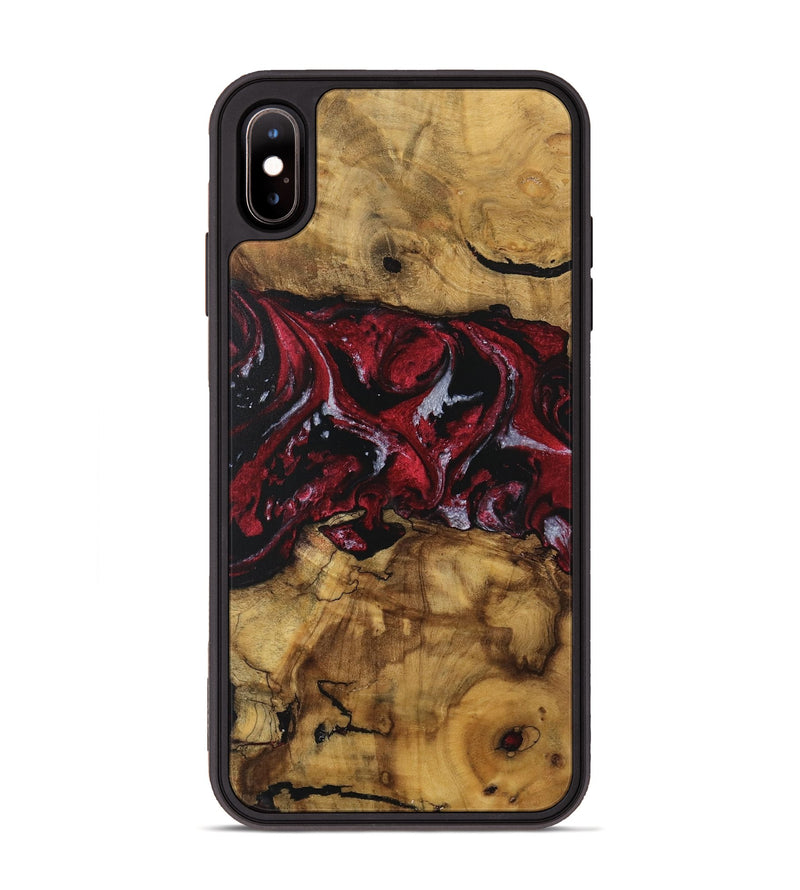 iPhone Xs Max Wood Phone Case - Amalee (Red, 740397)