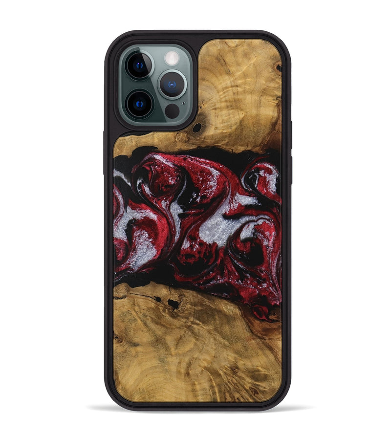 iPhone 12 Pro Max Wood Phone Case - Emlynn (Red, 740398)