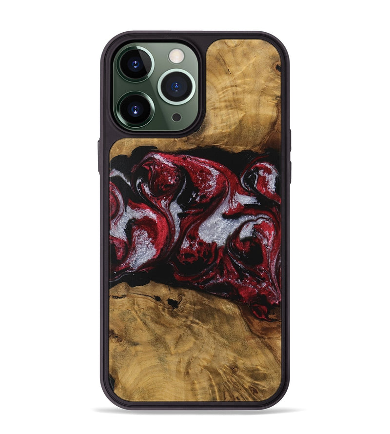 iPhone 13 Pro Max Wood Phone Case - Emlynn (Red, 740398)