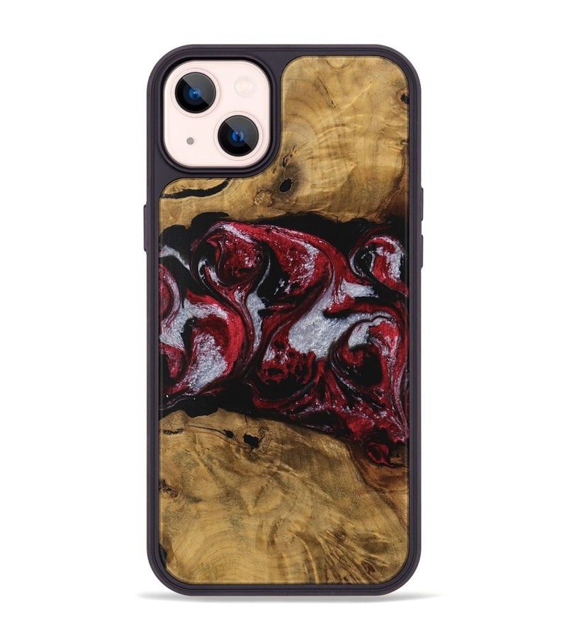 iPhone 14 Plus Wood Phone Case - Emlynn (Red, 740398)