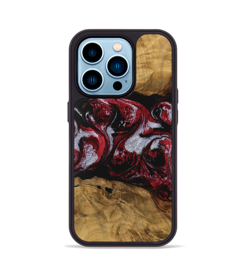 iPhone 14 Pro Wood Phone Case - Emlynn (Red, 740398)