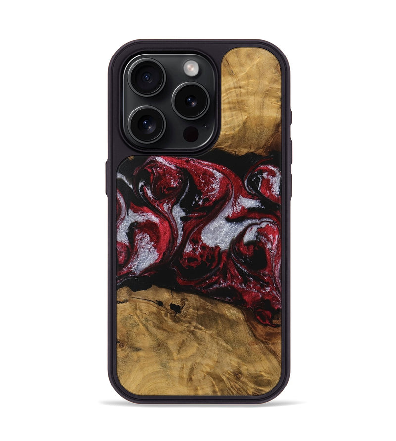 iPhone 15 Pro Wood Phone Case - Emlynn (Red, 740398)