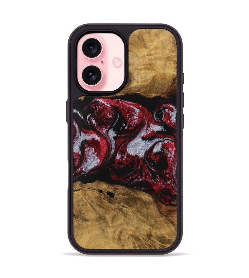 iPhone 16 Wood Phone Case - Emlynn (Red, 740398)