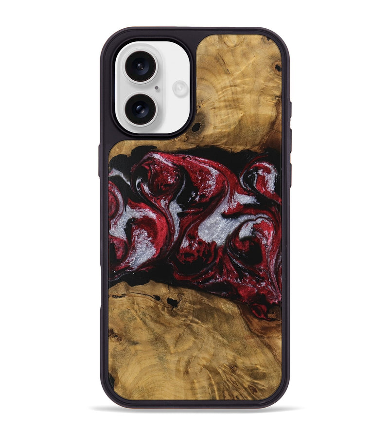 iPhone 16 Plus Wood Phone Case - Emlynn (Red, 740398)