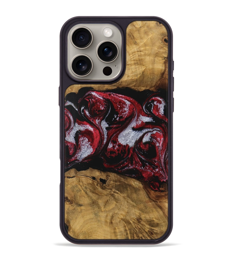 iPhone 16 Pro Max Wood Phone Case - Emlynn (Red, 740398)