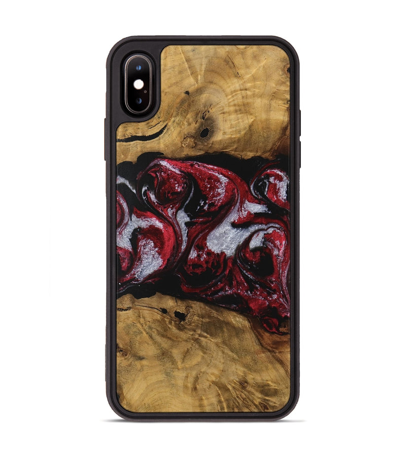 iPhone Xs Max Wood Phone Case - Emlynn (Red, 740398)