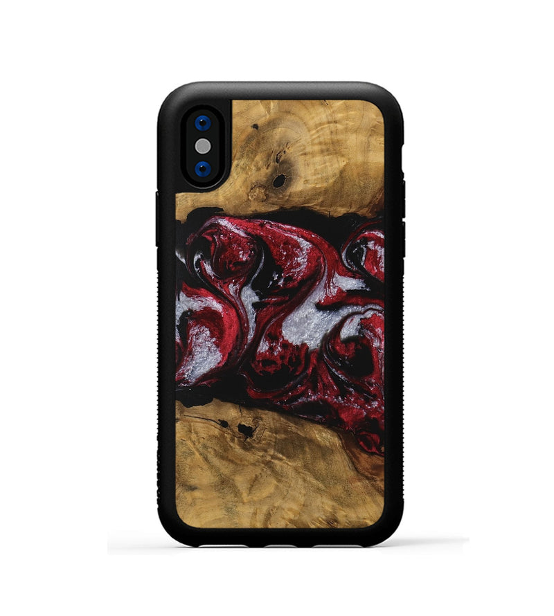 iPhone Xs Wood Phone Case - Emlynn (Red, 740398)