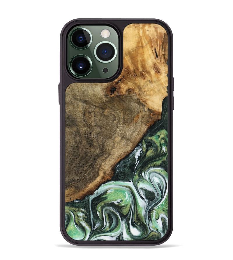 iPhone 13 Pro Max Wood Phone Case - Doctor (Green, 740407)