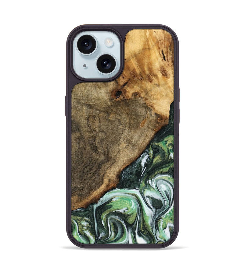 iPhone 15 Wood Phone Case - Doctor (Green, 740407)