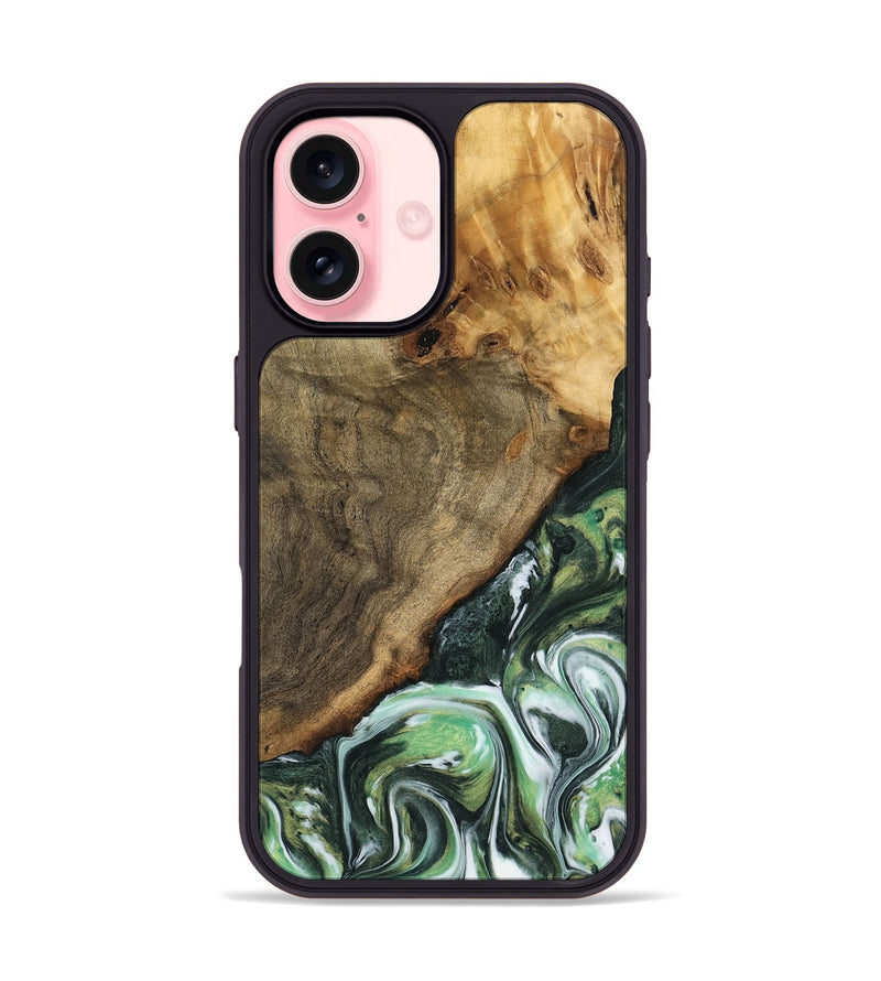 iPhone 16 Wood Phone Case - Doctor (Green, 740407)