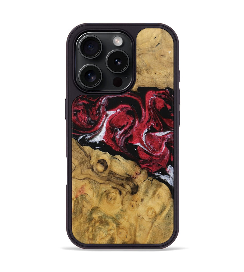 iPhone 16 Pro Wood Phone Case - Karissa (Red, 740409)