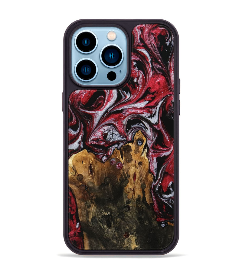 iPhone 14 Pro Max Wood Phone Case - Jodine (Red, 740411)