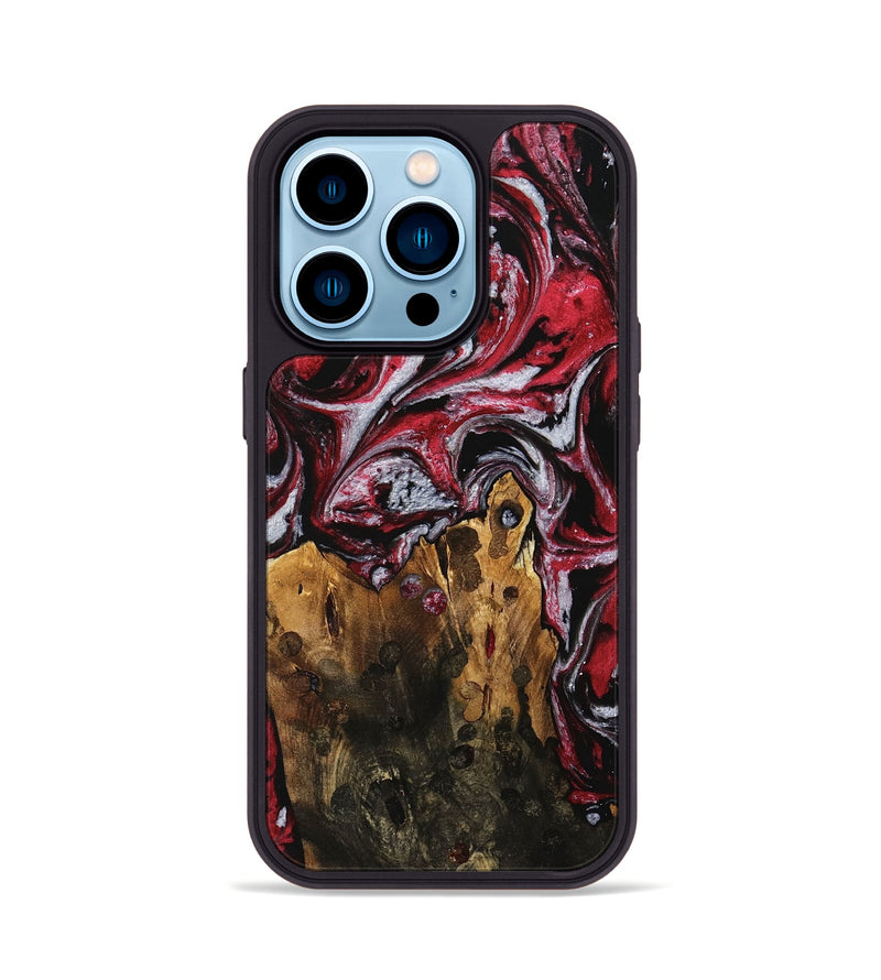 iPhone 14 Pro Wood Phone Case - Jodine (Red, 740411)