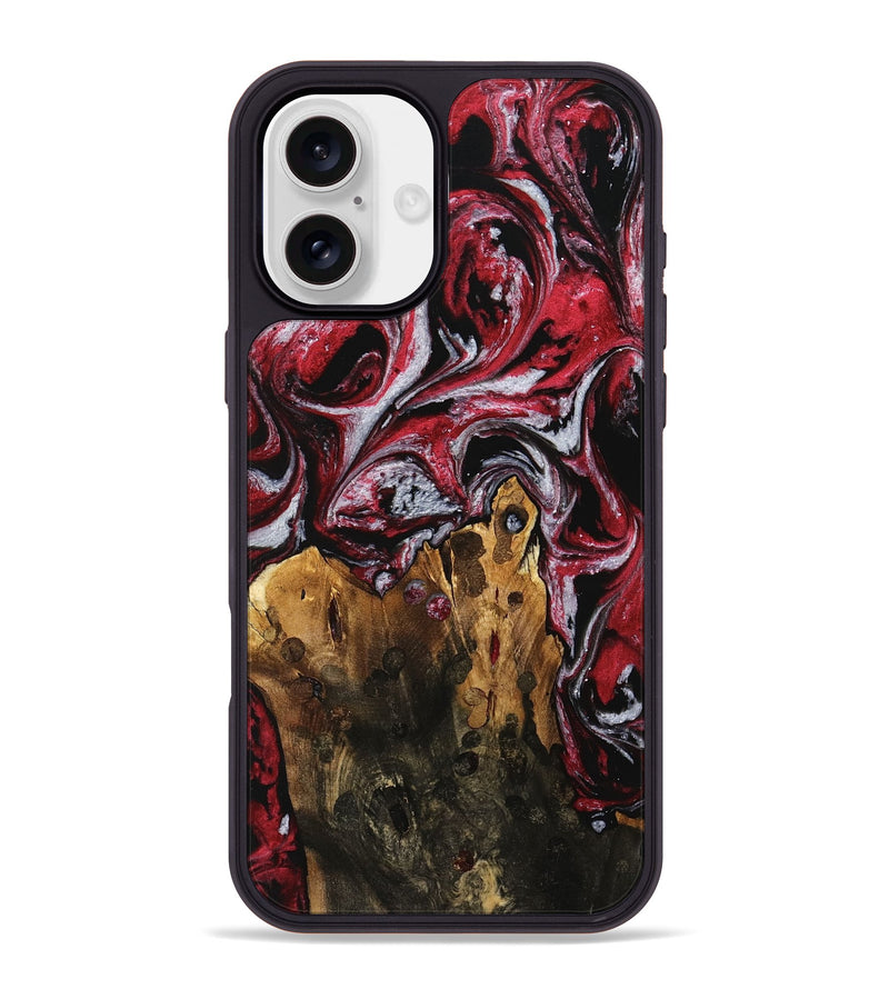 iPhone 16 Plus Wood Phone Case - Jodine (Red, 740411)