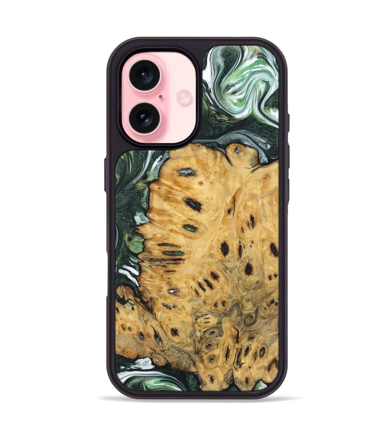 iPhone 16 Wood Phone Case - Katy (Green, 740414)