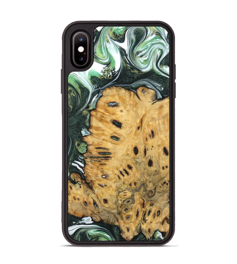 iPhone Xs Max Wood Phone Case - Katy (Green, 740414)