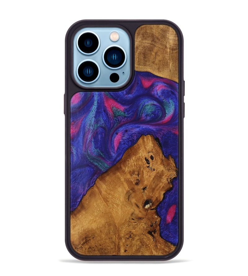 iPhone 14 Pro Max Wood Phone Case - Clemens (Purple, 740419)