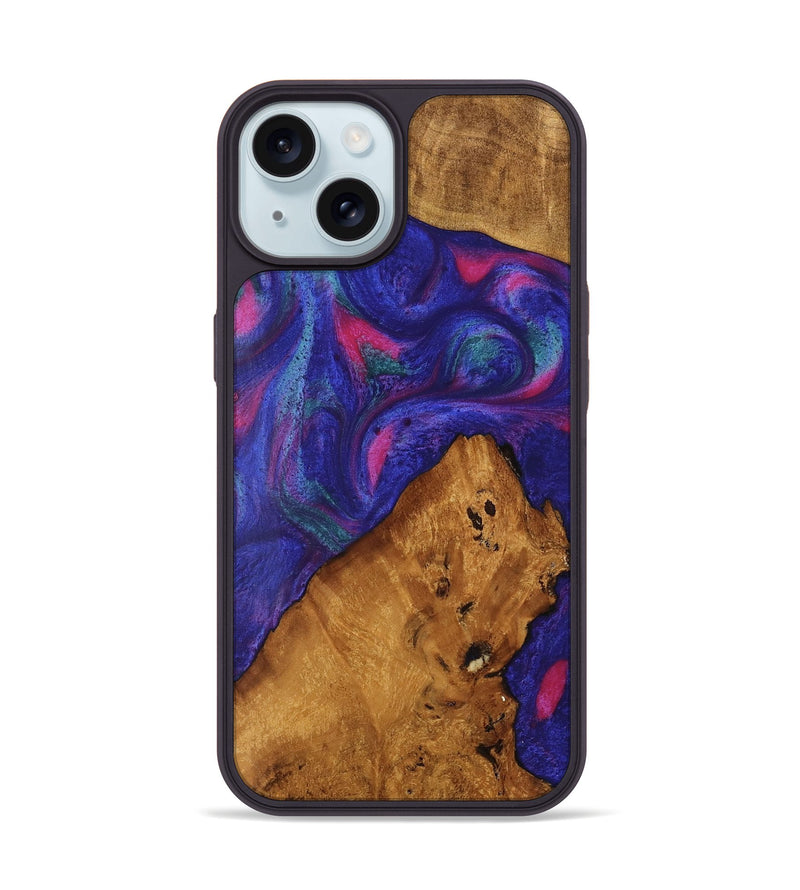 iPhone 15 Wood Phone Case - Clemens (Purple, 740419)