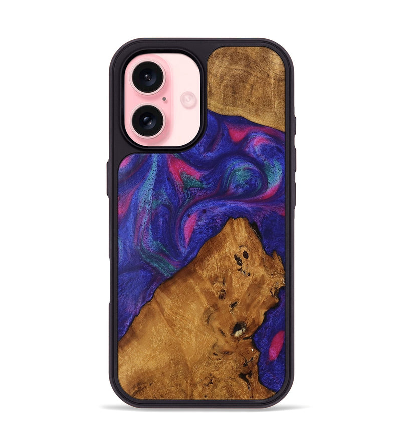 iPhone 16 Wood Phone Case - Clemens (Purple, 740419)