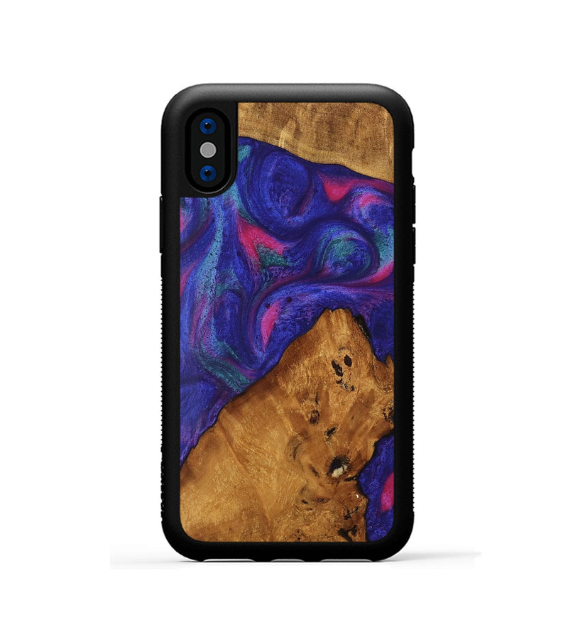 iPhone Xs Wood Phone Case - Clemens (Purple, 740419)