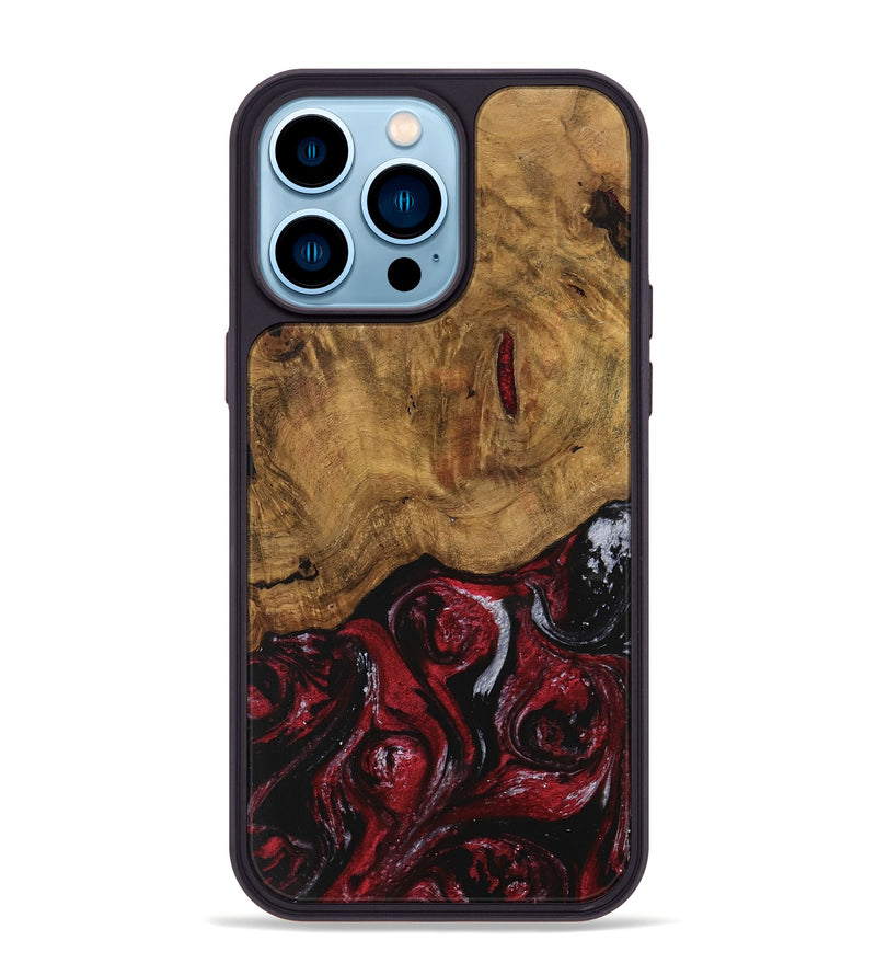 iPhone 14 Pro Max Wood Phone Case - Caesar (Red, 740441)