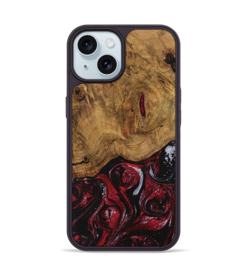 iPhone 15 Wood Phone Case - Caesar (Red, 740441)