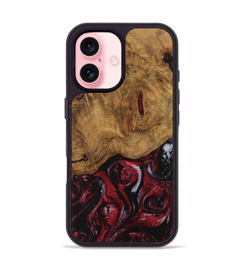 iPhone 16 Wood Phone Case - Caesar (Red, 740441)