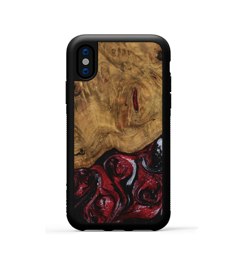 iPhone Xs Wood Phone Case - Caesar (Red, 740441)