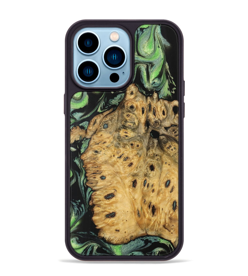 iPhone 14 Pro Max Wood Phone Case - Azmina (Green, 740449)