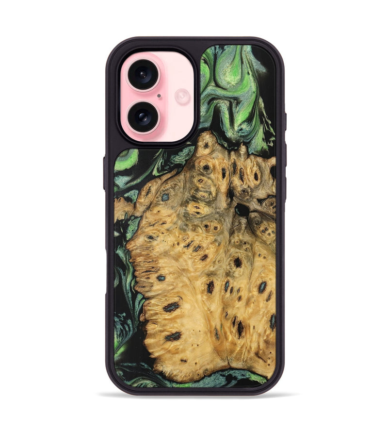 iPhone 16 Wood Phone Case - Azmina (Green, 740449)