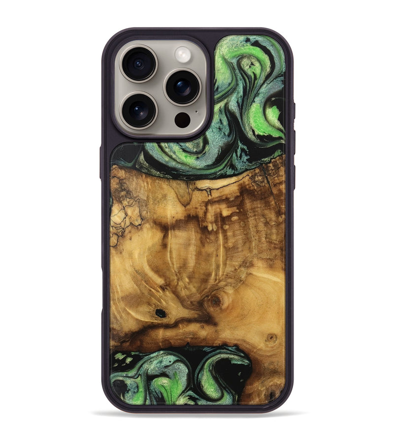 iPhone 16 Pro Max Wood Phone Case - Maala (Green, 740450)