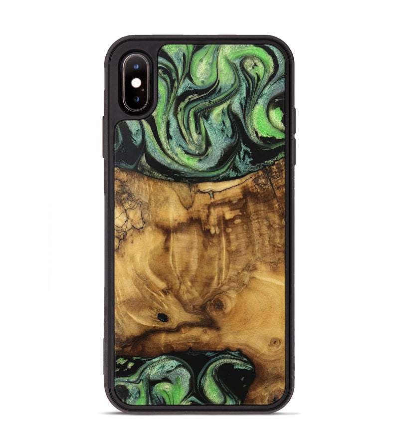 iPhone Xs Max Wood Phone Case - Maala (Green, 740450)