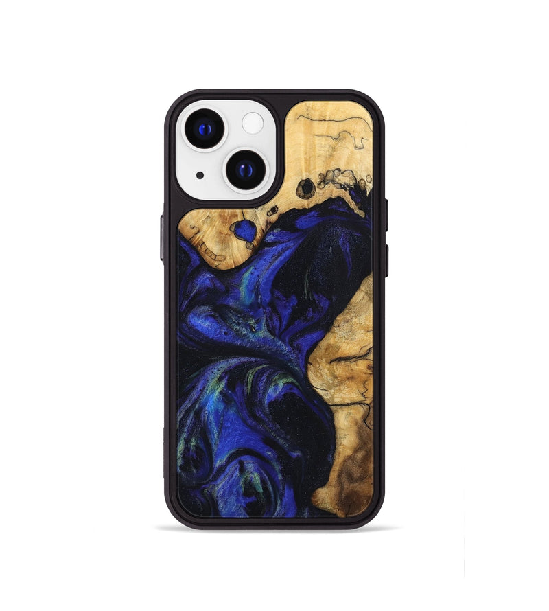 iPhone 13 mini Wood Phone Case - Tsugio (Blue, 740478)